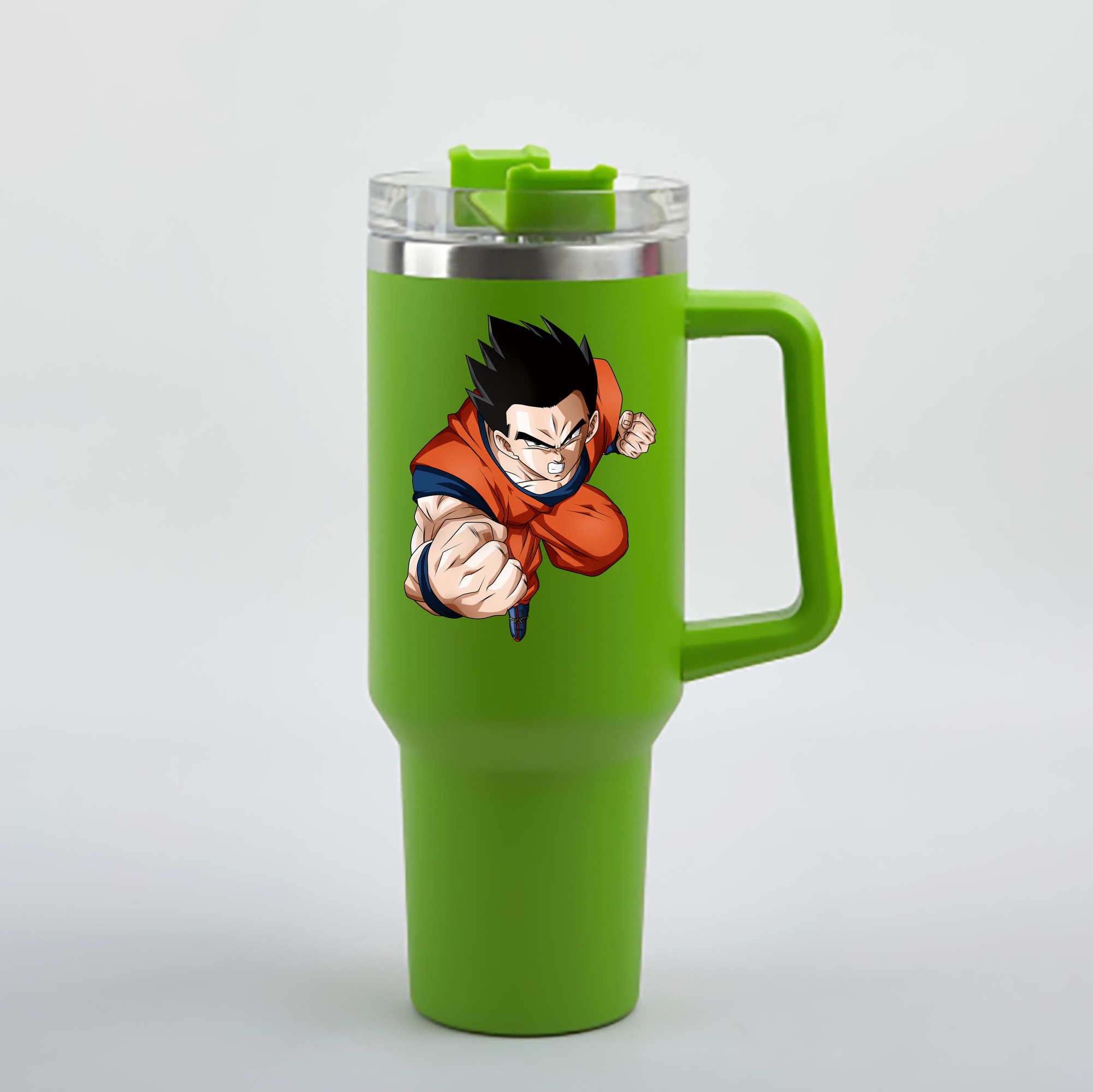 （画像用） ドラゴンボール 孫 悟飯（そんごはん）DRAGON BALL Son Gohan 1200mL車用タンブラー - クリスタルステッカー（プラスチックストロー付き）